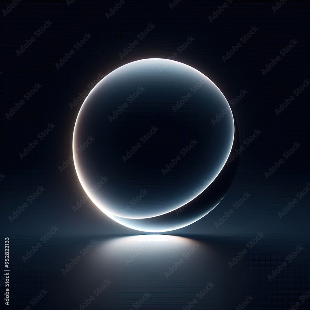 Abstract sphere with glowing light rim on dark background. Abstract sphere with glowing light rim on dark background.