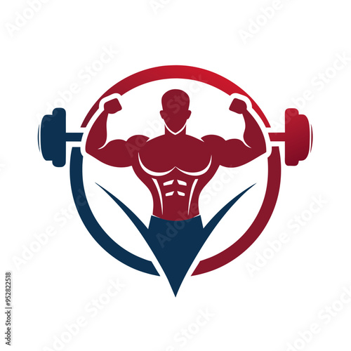 A logo for a fitness centers or gym vector art illustration photo