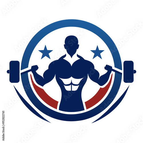 A logo for a fitness centers or gym vector art illustration photo