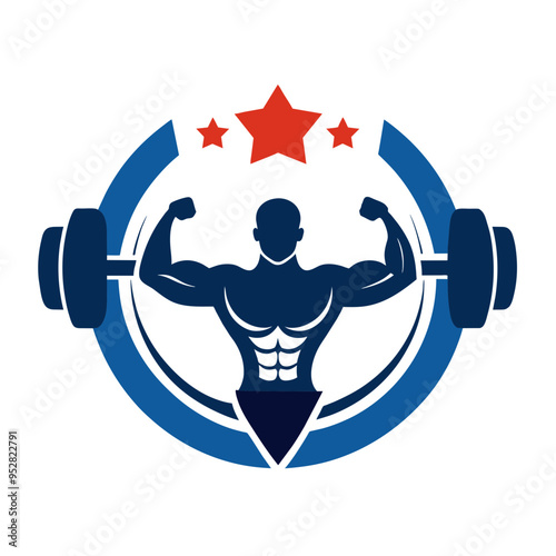 A logo for a fitness centers or gym vector art illustration photo