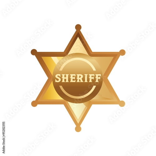 sheriff star, badge - vector illustration