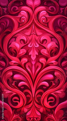 Floral, Flowers, Shapes, Pink and Red, Abstract Image, Texture, Pattern Background, Wallpaper, Cover and Screen for Smartphone, Cell Phone, PC, Laptop, 9:16 and 16:9 Format