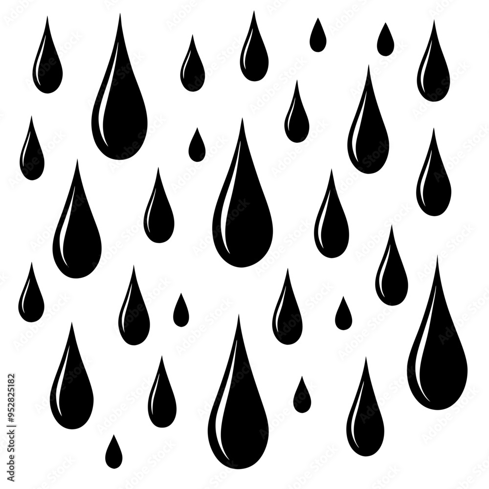 Raindrops on White - Vector Art