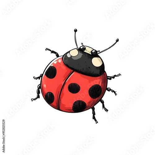 Cheerful Cartoon Ladybug for Kid s Design photo