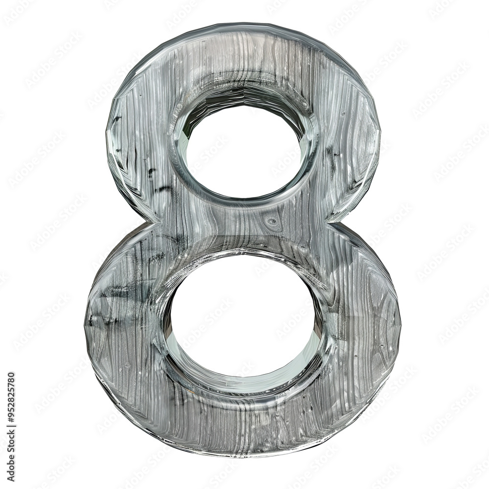 wood 8 number alphabet Realistic 3D on white background. Generative AI wood 8 number alphabet Realistic 3D on white background. Generative AI