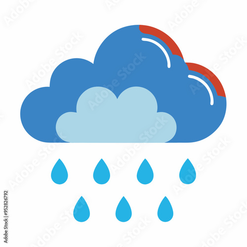 Rainy Cloud Vector Art