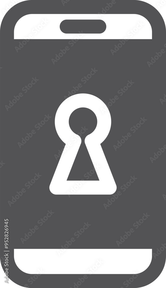 Protected smartphone screen. Private data access icon Protected smartphone screen. Private data access icon