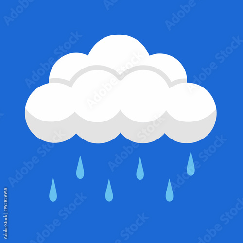 Rainy Cloud Vector Art