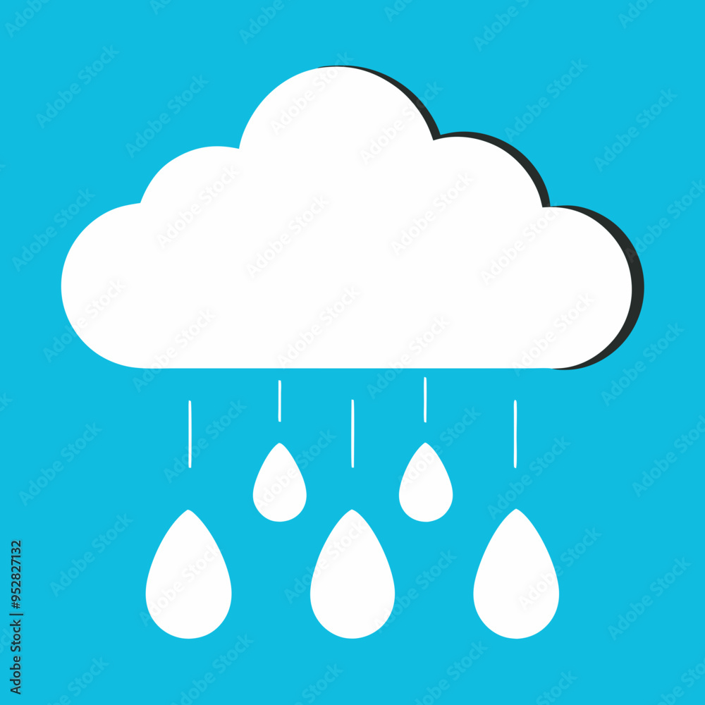 Rainy Cloud Vector Art Rainy Cloud Vector Art