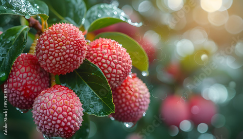 Lychee Fruits Hanging on the Tree – Fresh and Juicy Tropical Delicacy