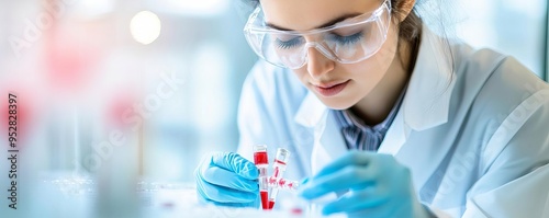 Researcher developing bispecific antibodies for complex disease treatment, dual targeting, advanced therapy