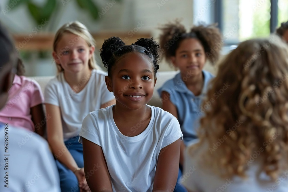 close-up photo of a person teaching sign language to a diverse group of multiethnic pupils sitting on a sofa at home. close-up photo of a person teaching sign language to a diverse group of multiethnic pupils sitting on a sofa at home.