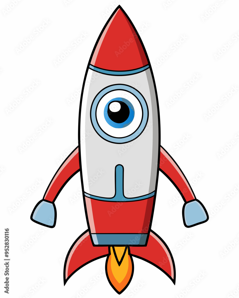 Rocket Standing Vector Design Rocket Standing Vector Design