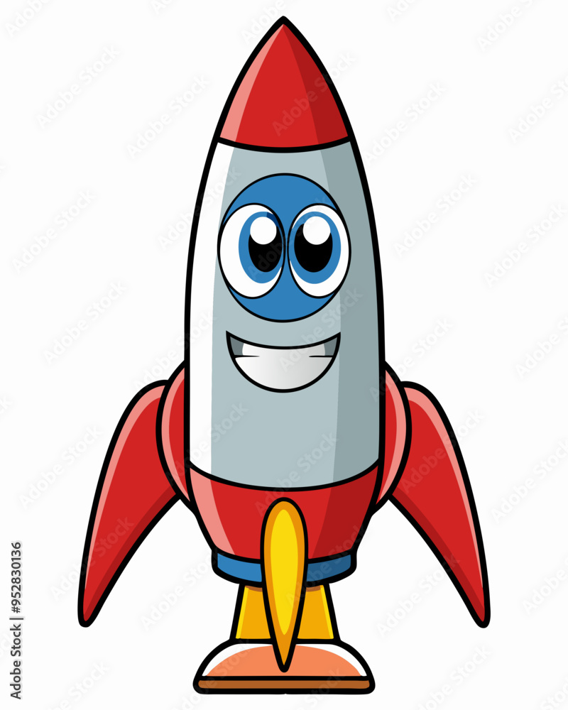Rocket Standing Vector Design Rocket Standing Vector Design