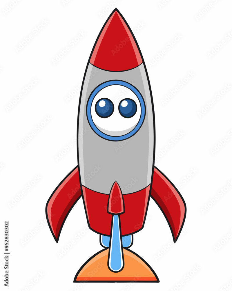 Rocket Standing Vector Design Rocket Standing Vector Design