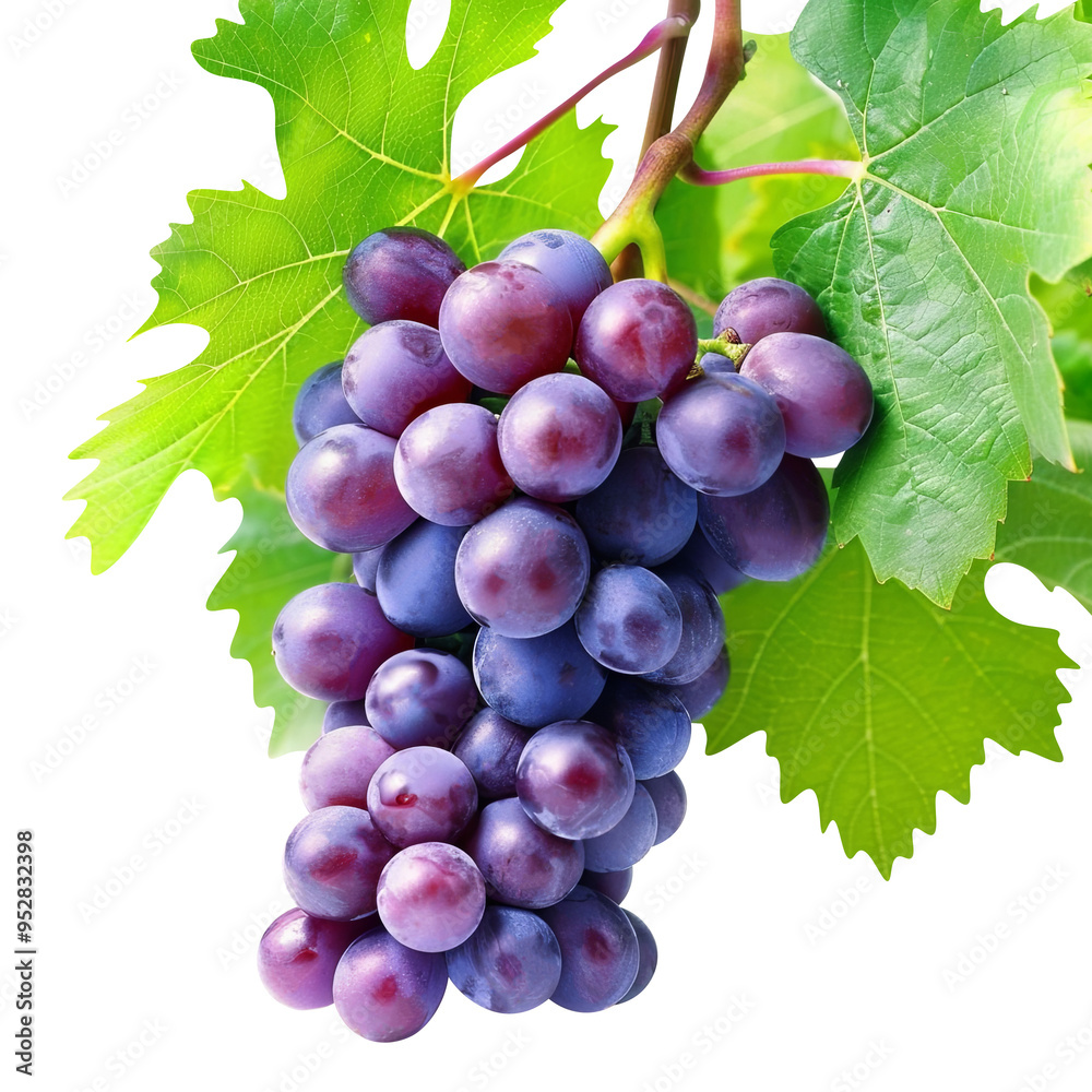 Fototapeta premium grapes bunch isolated on white background. Generative AI