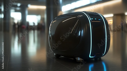 Futuristic Suitcase Design with Sleek, Modern Features for Travel Innovation photo