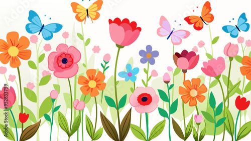 spring flowers and tulips