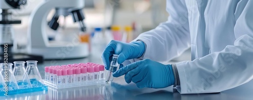Scientist using mass spectrometry to identify biopharmaceutical compounds, chemical analysis, drug characterization