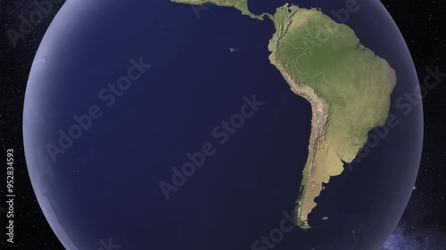 Uruguay Map Globe Earth from space