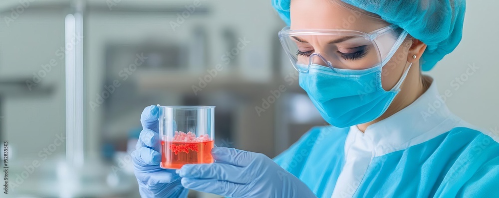 Technician testing biopharmaceuticals for endotoxin levels, contamination control, sterility assurance Technician testing biopharmaceuticals for endotoxin levels, contamination control, sterility assurance