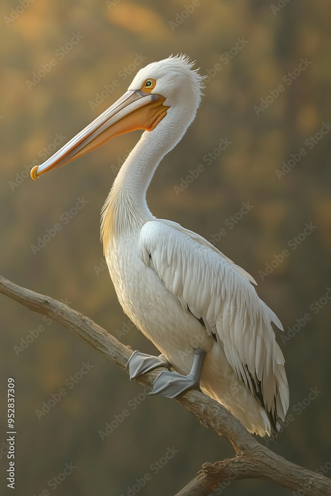 Dalmatian Pelican Bird Perched on a Branch in Nature, Realistic Photo, Wallpaper, Cover and Screen for Smartphone, Cell Phone, PC, Laptop, 9:16 and 16:9 Format Dalmatian Pelican Bird Perched on a Branch in Nature, Realistic Photo, Wallpaper, Cover and Screen for Smartphone, Cell Phone, PC, Laptop, 9:16 and 16:9 Format