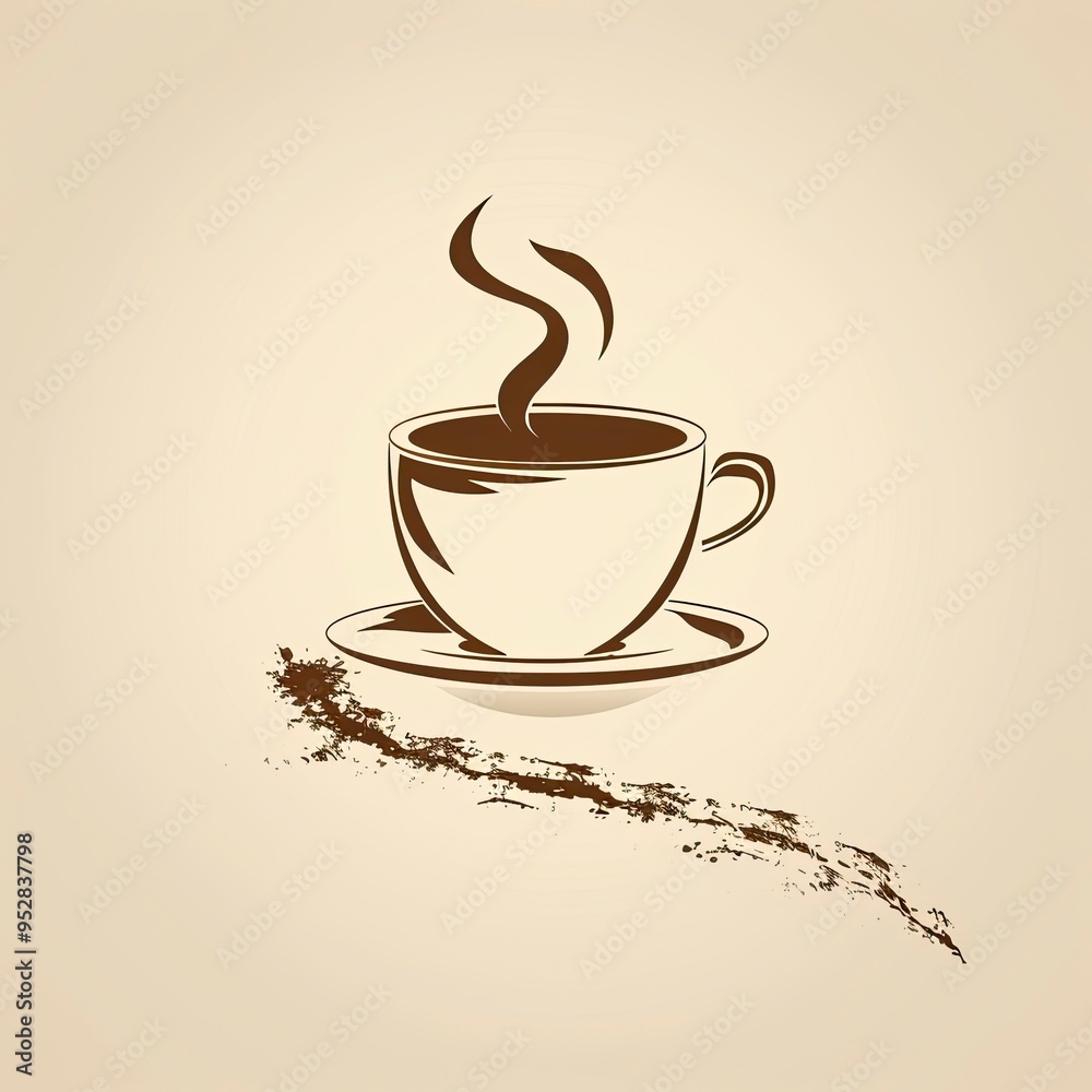 Obraz premium The road to success is paved in coffee, logo, generative ai