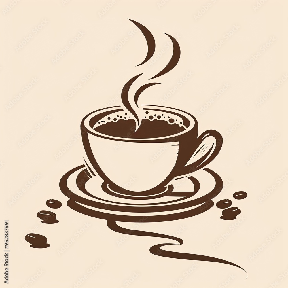 Obraz premium The road to success is paved in coffee, logo, generative ai