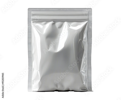 The plastic transparent zipper bag is isolated, 3D illustration. Blank polythene ziplock packaging design. Polythene ziplock sealed wrap with an empty polythene bag inside. Clear pack mock up with 
