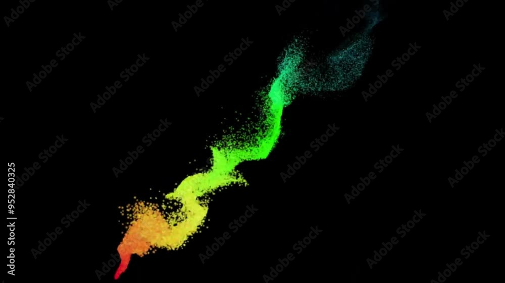 Colorful Light Smoke Effects Animation on Black Screen
