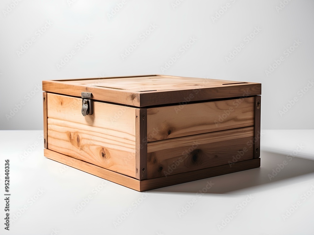 rectangular wooden storage box with a metal latch, ideal for keeping valuables, with a simple yet stylish design rectangular wooden storage box with a metal latch, ideal for keeping valuables, with a simple yet stylish design