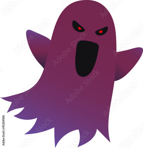 Angry Halloween Ghost (Gradient Color Style)