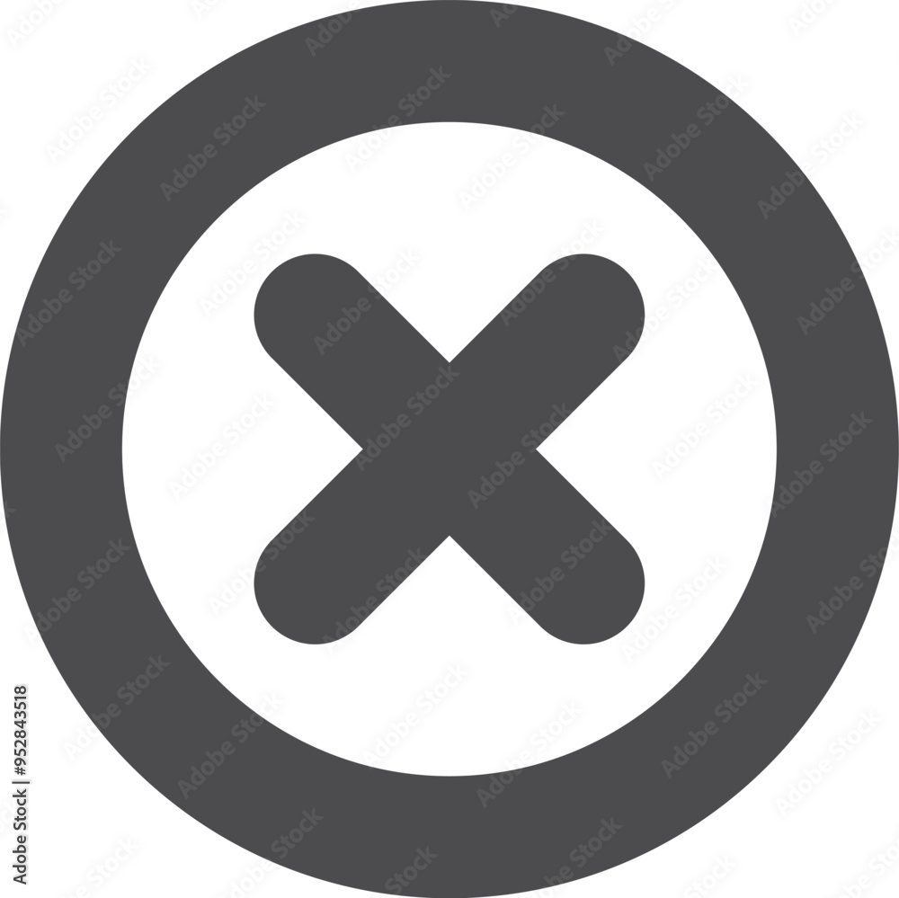 Fototapeta premium Close button icon. Black cross in circle symbol