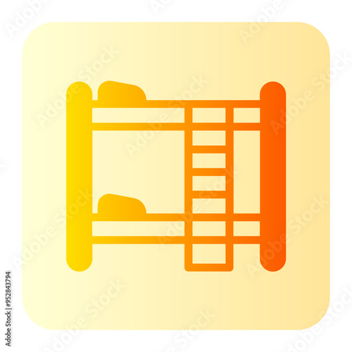 bunk bed gradient icon