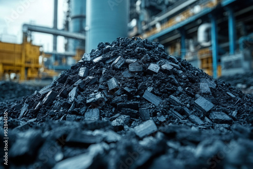 Production of biochar, syngas, and oils via pyrolysis of organic biomass in specialized facilities with a clean aesthetic. Elevated thermal decomposition method