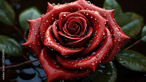 red rose photo generative ai