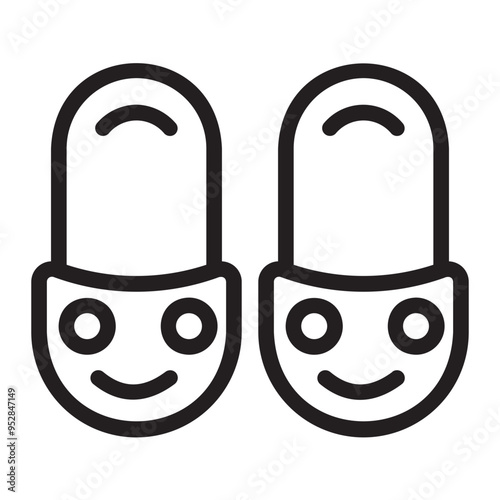 slippers line icon