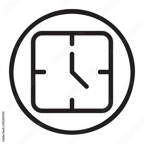 wall clock line icon