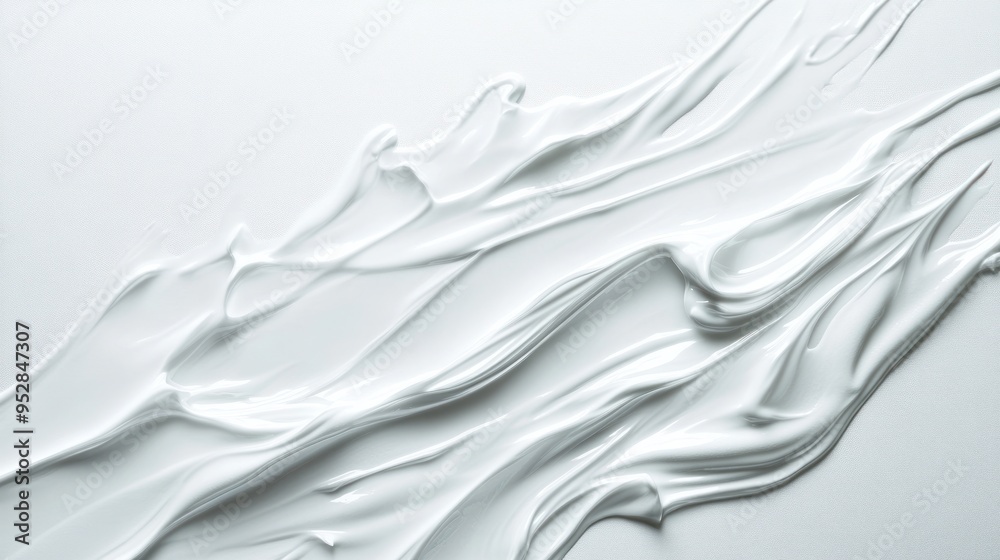 Fototapeta premium White Cream Swirls on a White Background