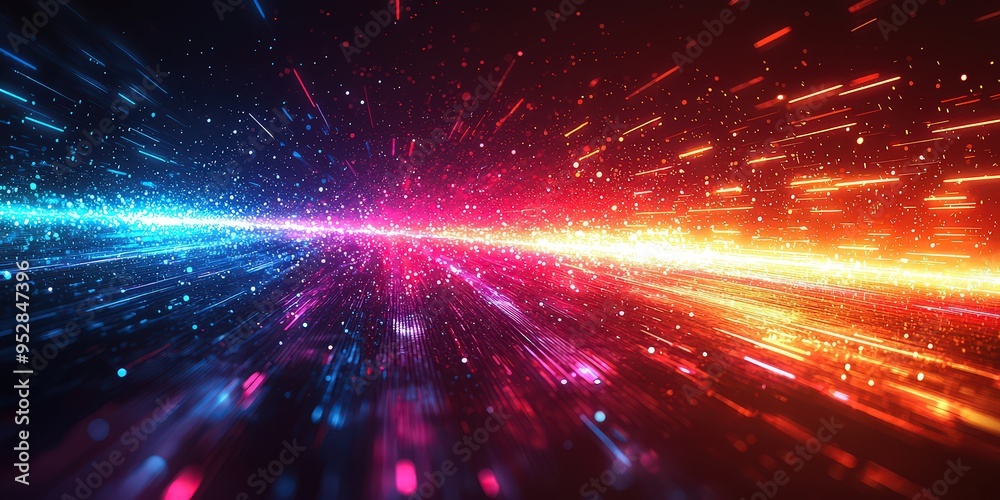 Fototapeta premium Abstract arrow with a light effect, a speed motion background for digital technology and internet concepts.