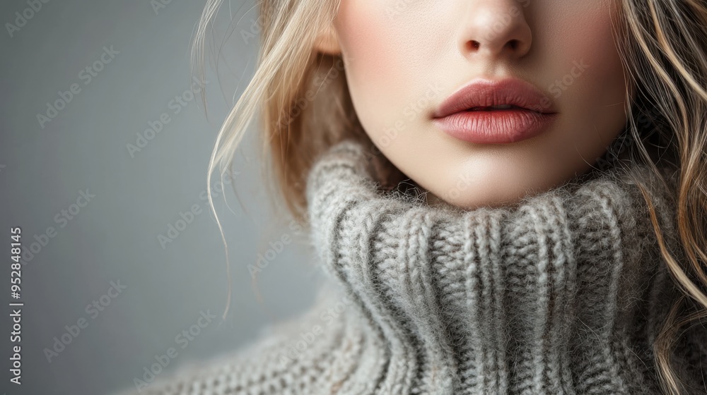 Wool turtlenecks on woman, AI generated photos Wool turtlenecks on woman, AI generated photos
