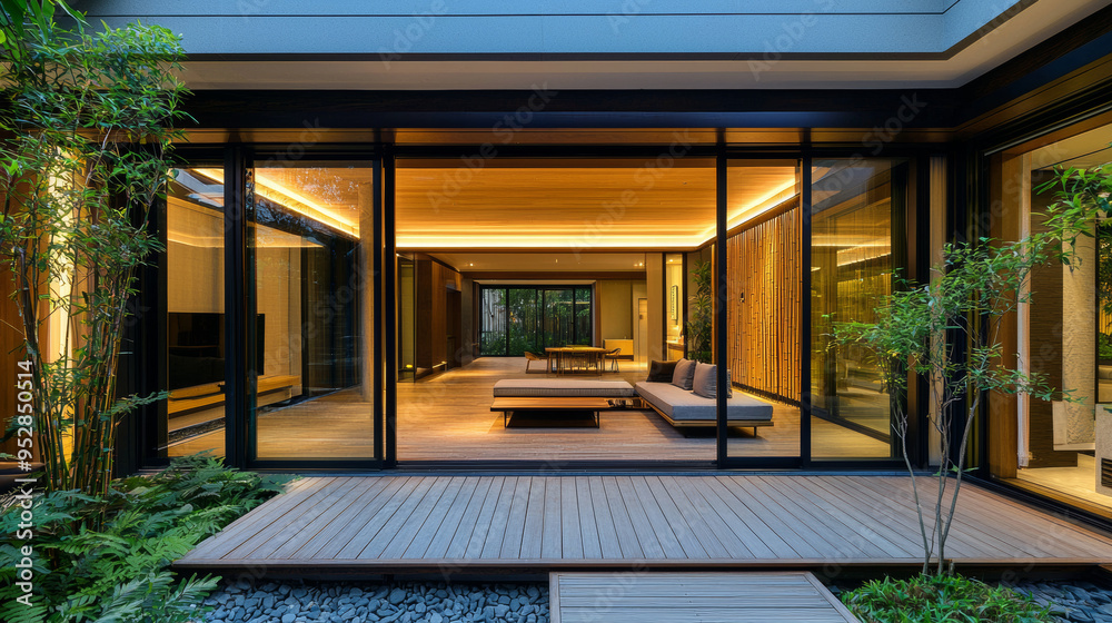 custom made wallpaper toronto digitalModern Minimalist Home with Zen Garden and Glass Doors