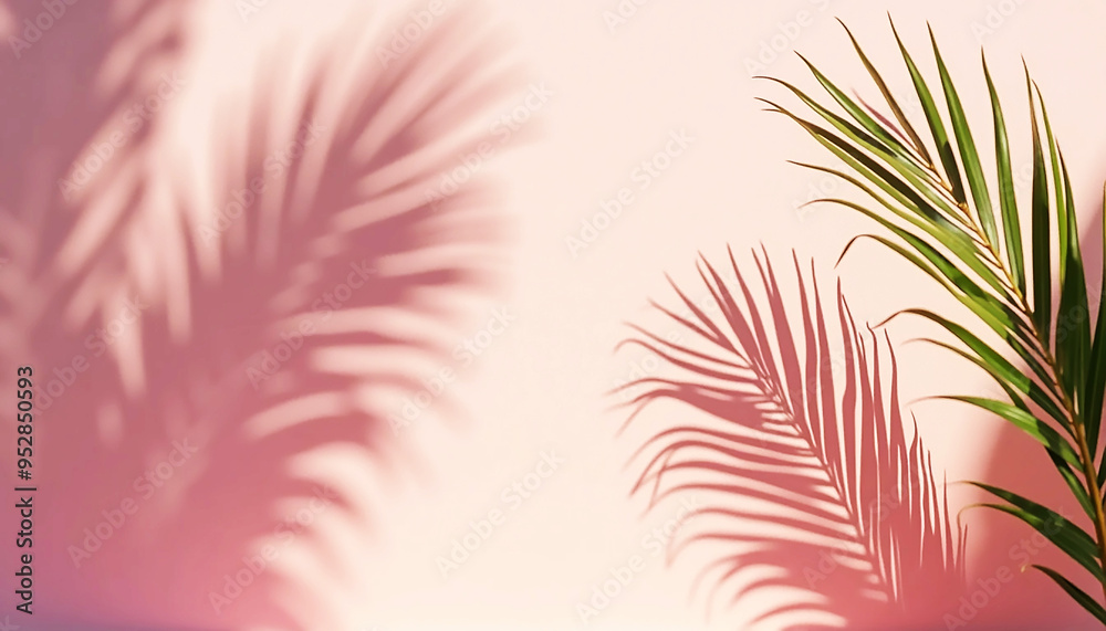 Palm Tree Shadow Cast on Wall