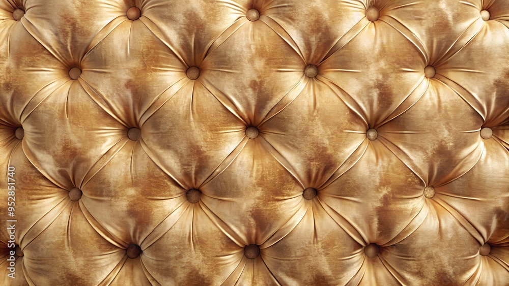 Fototapeta premium Seamless Soft Upholstery with Decorative Buttons, Realistic Patterns in Cream Colors, Soft Lighting