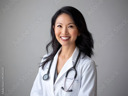 Asian doctor woman in professional medical attire