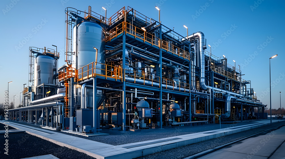 Large Natural Gas Processing Plant with Multiple Tanks | Industrial Infrastructure for Energy Production and Distribution Large Natural Gas Processing Plant with Multiple Tanks | Industrial Infrastructure for Energy Production and Distribution