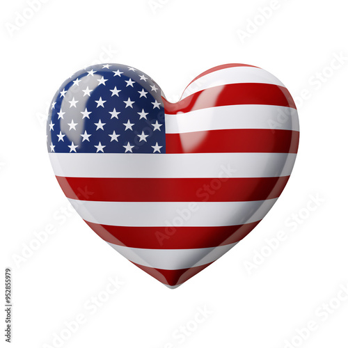 a heart shaped flag with stars and stripes