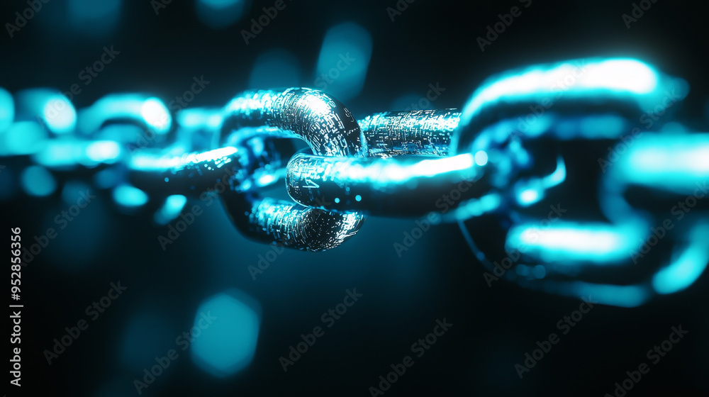 Abstract Digital Chain Link - Cyber Security Concept Abstract Digital Chain Link - Cyber Security Concept