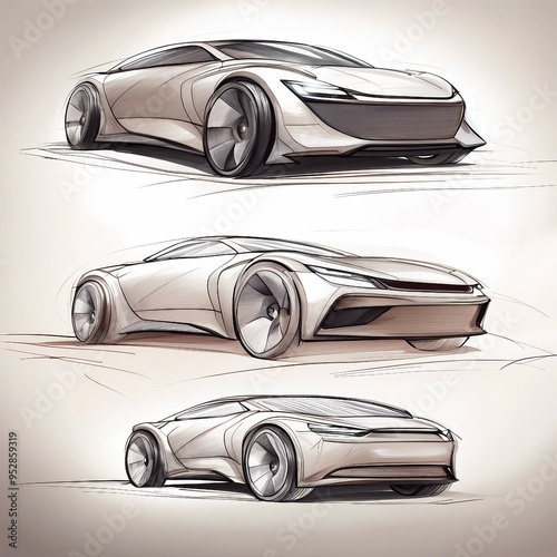 car sketch illustration background