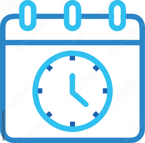 Free Download Clock and Schedule Calendar Icon on White Background, Minimalist and Clean Vector Illustration for Time Management, Appointment Scheduling, and Productivity Applications,Perfect for Web and App Desigs - GFXLoad